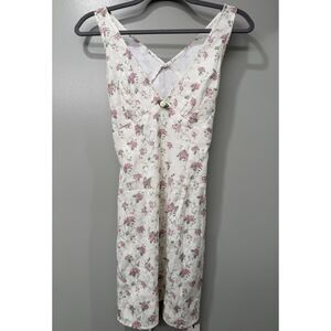 BNWT Cider Ivory Jacquard Purple Floral Print Tie Back Sleeveless Mini Dress S